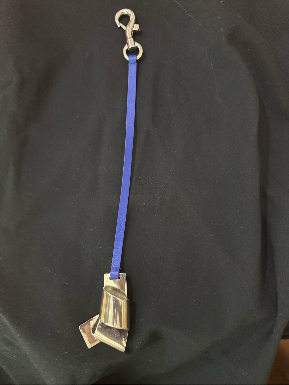 Stuart Weitzman Blue Leather and Silver Metal Bag Charm